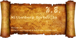 Wittenberg Borbála névjegykártya